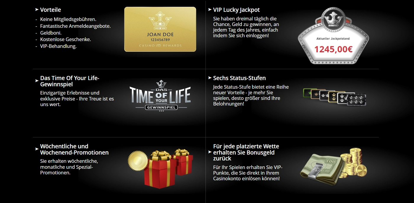 Visualisierung des Bonusbereichs im Zodiac Casino